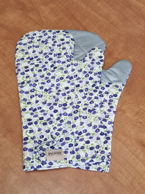 Chňapka rukavice - šedé káro